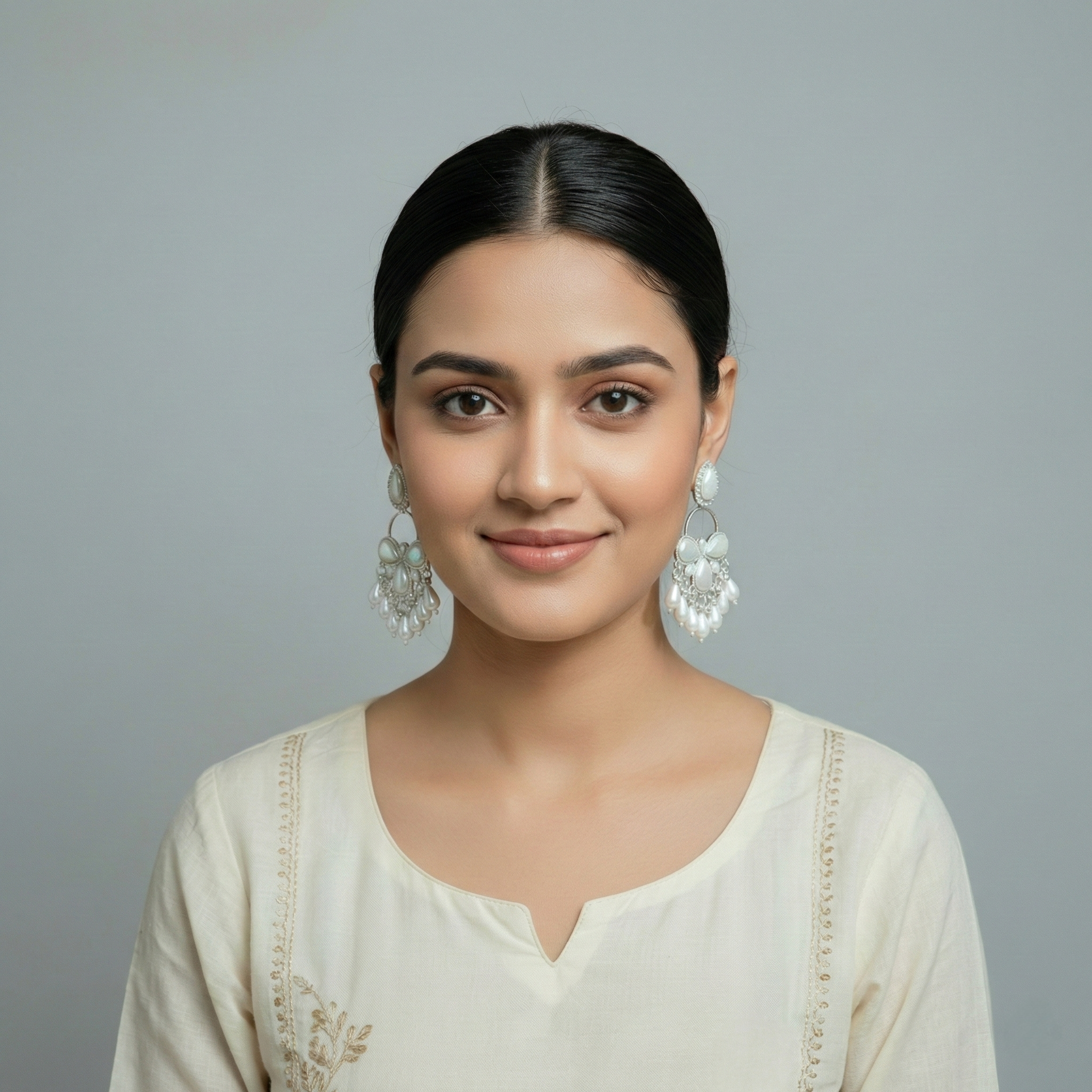 πΈ Traditional Indian Pearl Jhumka-Style Chandelier Earrings πΈ - Image 3