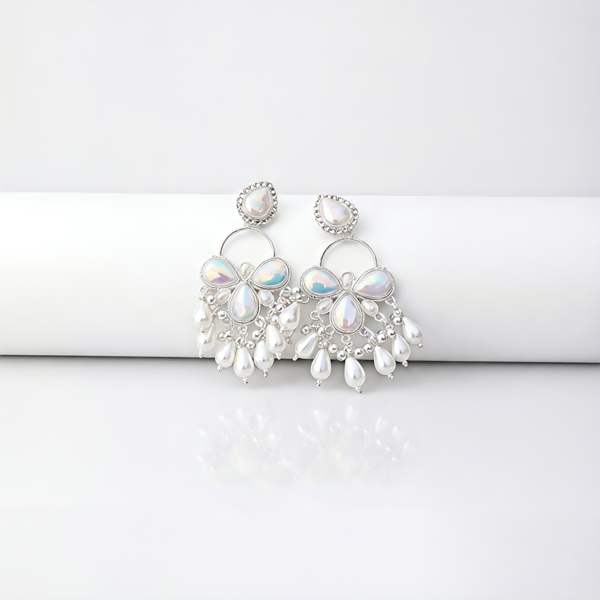 πΈ Traditional Indian Pearl Jhumka-Style Chandelier Earrings πΈ - Image 5