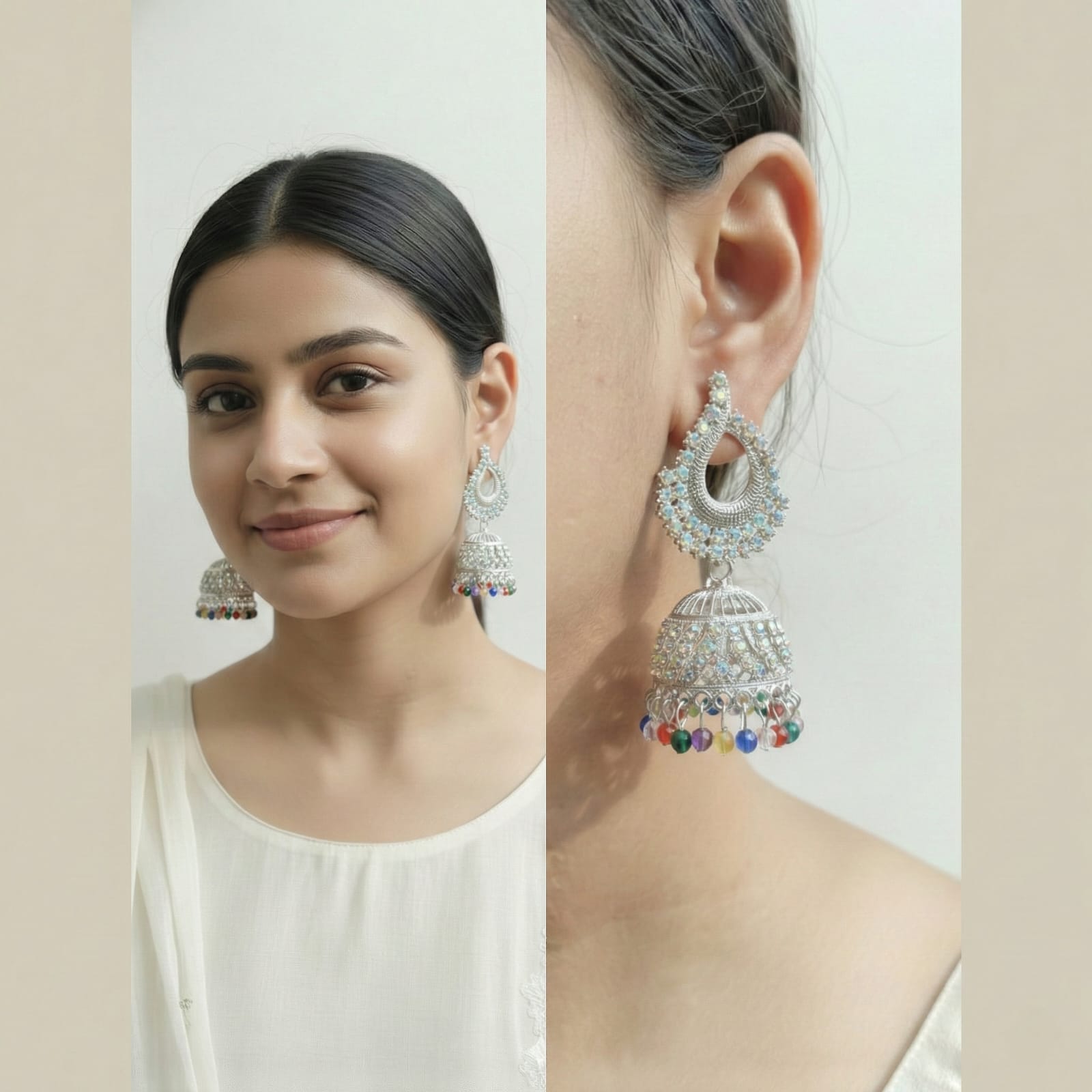 ✨ Premium Indian Traditional Kundan Jhumka Earrings for Women ✨ - Image 4